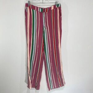 Free People La Paz Striped Pants Size 8 Colorful High Rise‎ Casual Trousers